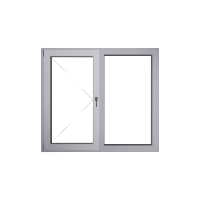 Глухое / поворотное Двухстворчатое окно 1450 x 1450 мм
